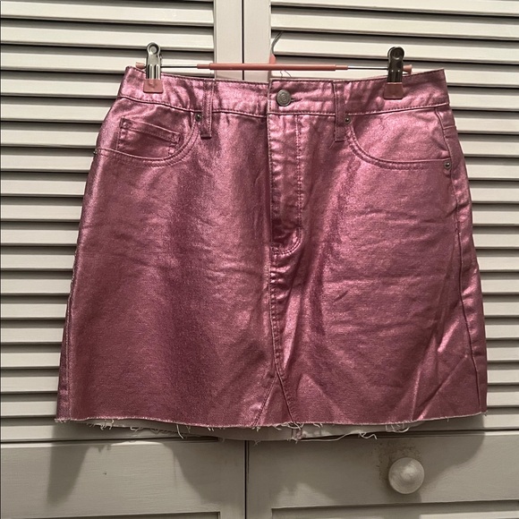 wild fable Dresses & Skirts - #0983+ Metallic Pink Denim Skirt